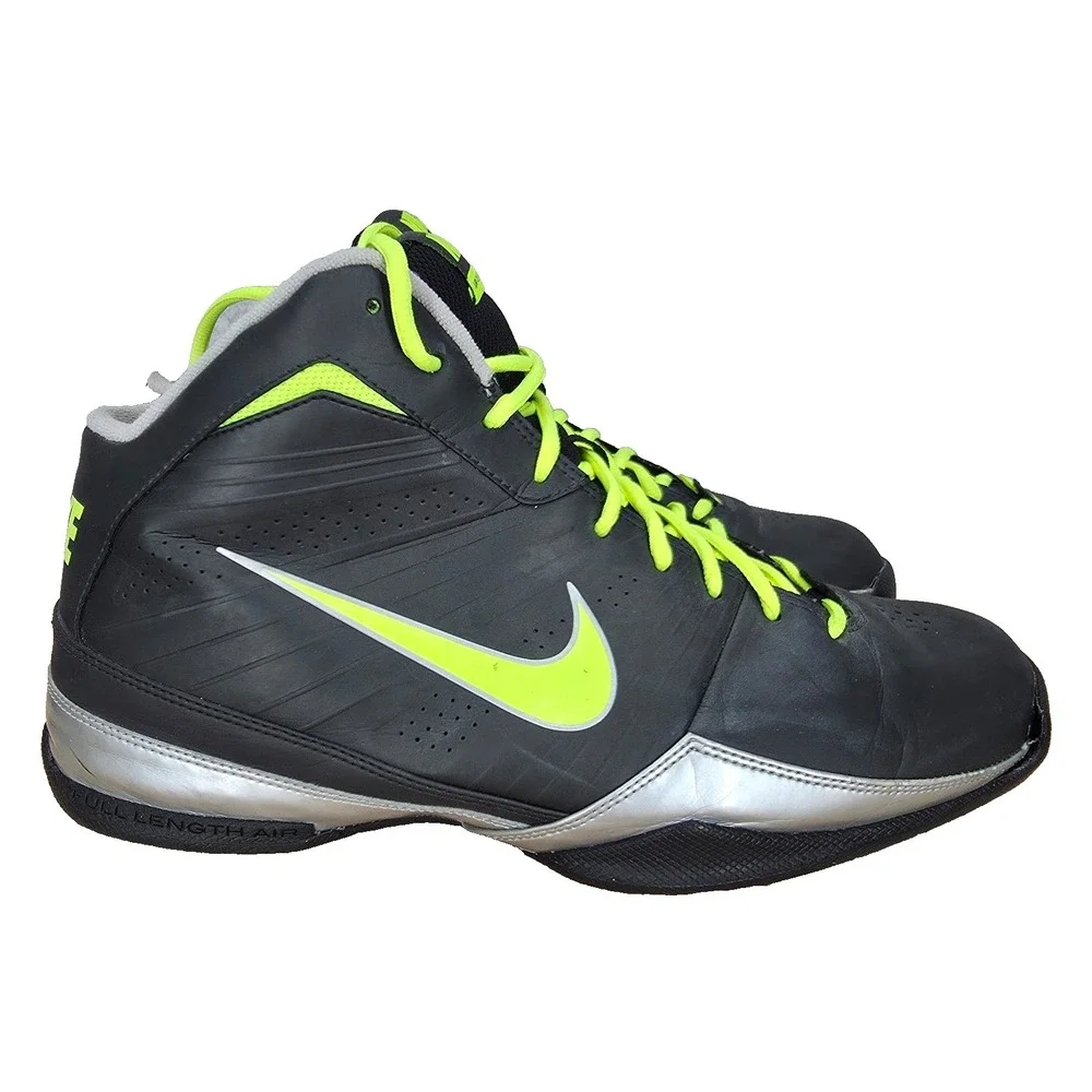 Nike Air Max Full Court 2 Black Volt Mens 12 High Top Basketball Shoes Sneakers